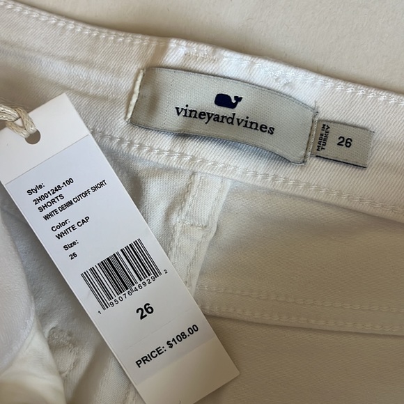 Vineyard Vines White Denim Side-Stripe Cutoff Shorts - Picture 9 of 14